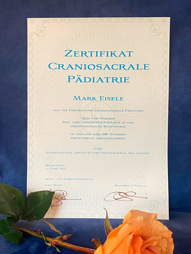 Craniosacrale Therapie Zertifikat